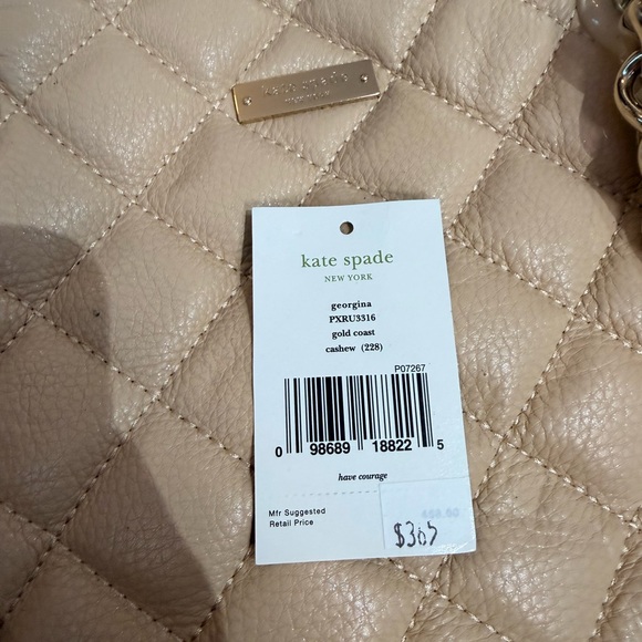 Kate Spade Gold Coast Georgina quilted leather shoulder bag in cashew - Picture 8 of 16